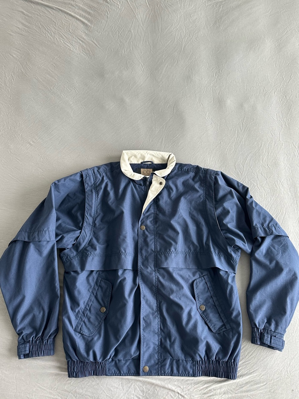 Vintage CQ Navy Blue Convertible Windbreaker Jacket